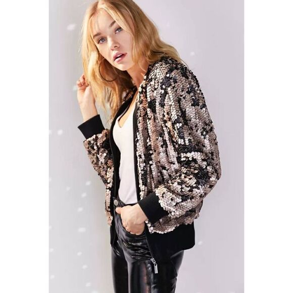 Silence + Noise Lex Sequin Bomber Jacket - Picture 3 of 6